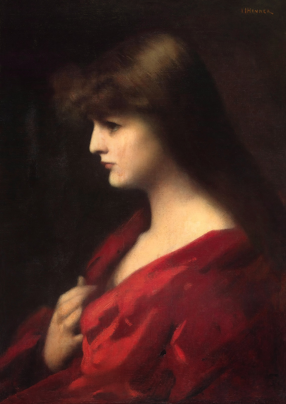 Study of a Woman in Red de Jean-Jacques Henner
