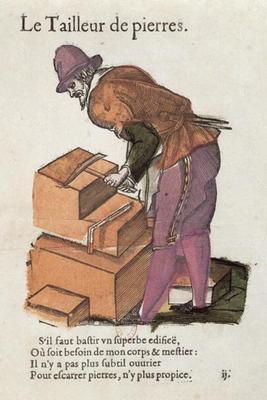 The Stone-cutter (colour engraving)