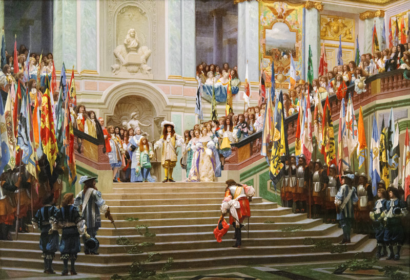 Reception of Louis 2 de Bourbon Conde said the Grand Conde by King Louis 14 a Versailles in 1674 de Jean-Léon Gérome