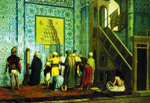 Praying Moslems in the blues' mosque de Jean-Léon Gérome