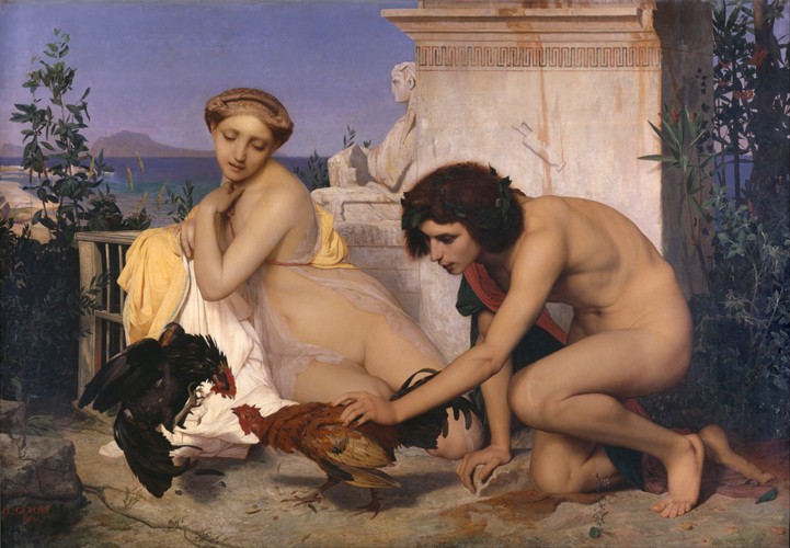 Young Greeks Attending a Cock Fight (The Cock Fight) de Jean-Léon Gérome