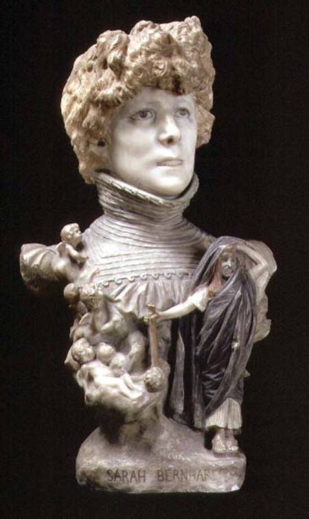Portrait Bust of Sarah Bernhardt (1844-1923) French actress de Jean-Léon Gérome
