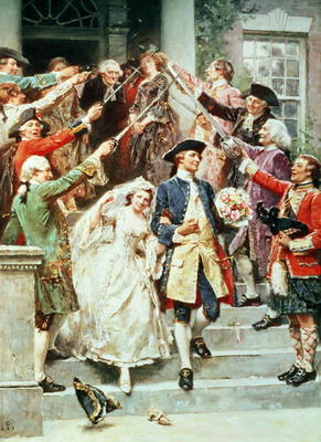 Here Comes the Bride, the Wedding of George and Martha Washington in 1759 de Jean Leon Jerome Ferris