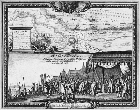Defeat of the Polish army at Kola, August 1655, King of Sweden receives the Ambassador of Poland for de Jean Lepautre