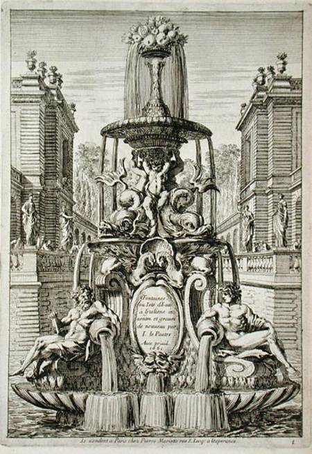 Title page from 'Fountain and Waterjets in the Italian Style' de Jean Lepautre