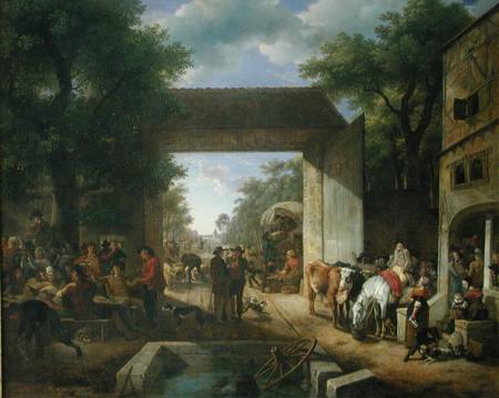 A Market at the Gates of an Inn de Jean Louis De Marne
