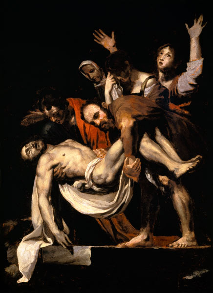 Burial Christi. To Caravaggio. de Jean Louis Théodore Géricault