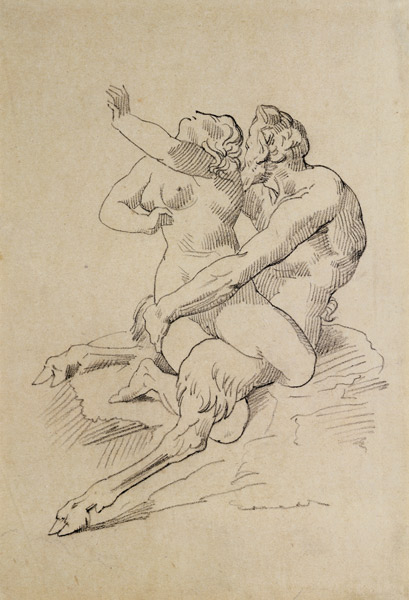 Nymph and Satyr de Jean Louis Théodore Géricault