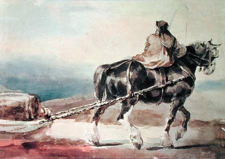 The Barge Horse (pencil & w/c on paper) de Jean Louis Théodore Géricault