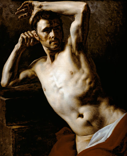 Male nude half-length de Jean Louis Théodore Géricault