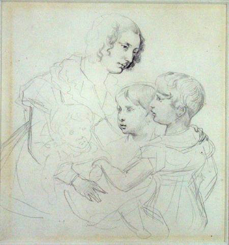 A Mother and her children de Jean Louis Théodore Géricault