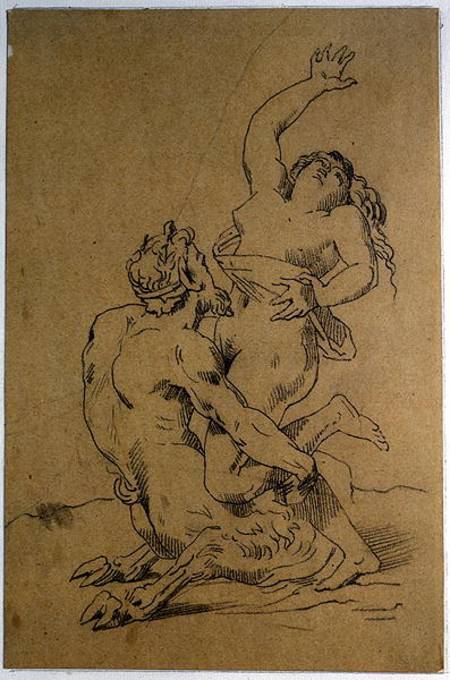 Nymph and Satyr de Jean Louis Théodore Géricault
