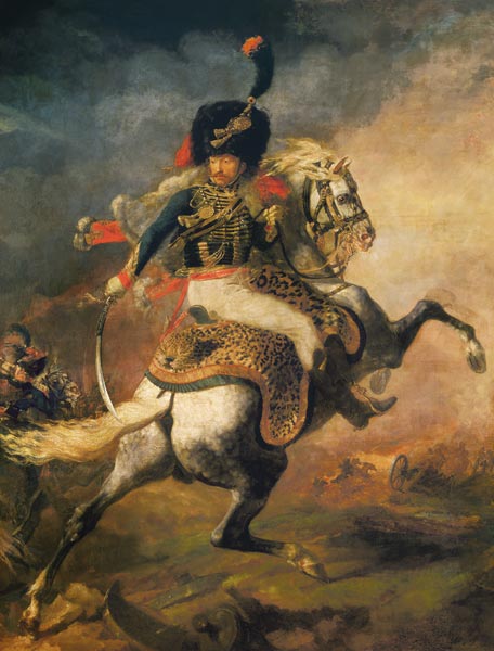 Officer of the guard hunters at the attack de Jean Louis Théodore Géricault