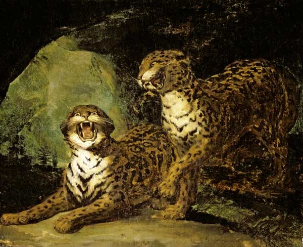 Two Leopards de Jean Louis Théodore Géricault
