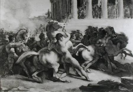 Study for the Race of the Barbarian Horses de Jean Louis Théodore Géricault