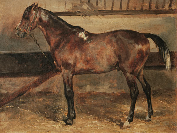 Brown Horse in the Stalls de Jean Louis Théodore Géricault