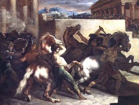 The Wild Horse Race at Rome de Jean Louis Théodore Géricault