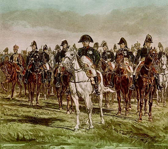 Napoleon I (1769-1821) and his Staff, c.1860 (see also 62590) de Jean-Louis Ernest Meissonier