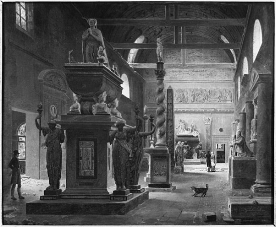 The great room of the Musee des Monuments Francais, c.1820 de Jean Lubin Vauzelle