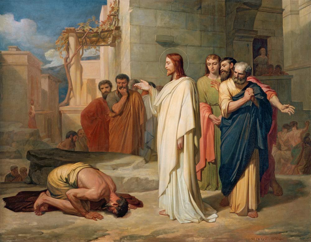 Jesus Healing the Leper de Jean-Marie Melchior Doze