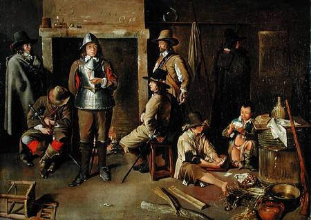 Soldiers at Rest in an Inn de Jean Michelin