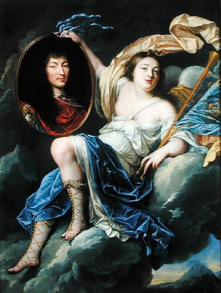 Fame Presenting a Portrait of Louis XIV (1638-1715) to France de Jean Nocret
