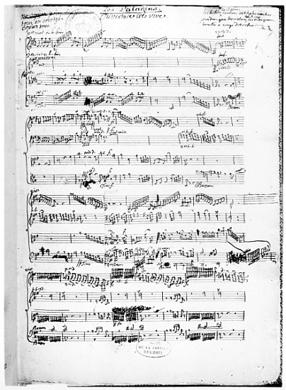 Opening page of the score of ''Les Paladins'', opera de Jean-Philippe RameauRameau