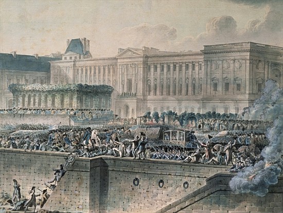 The Arrival of Louis XVI (1754-93) in Front of the Louvre, 17th July 1789 de Jean-Pierre Houel