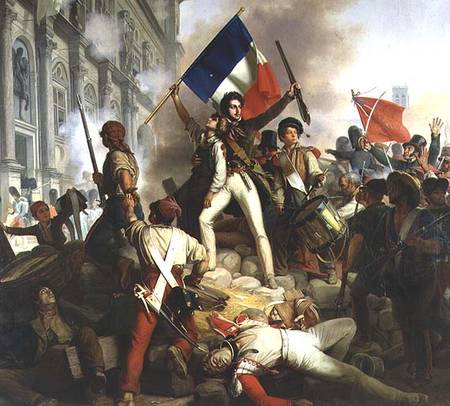 Fighting at the Hotel de Ville, 28th July 1830 de Jean Victor Schnetz