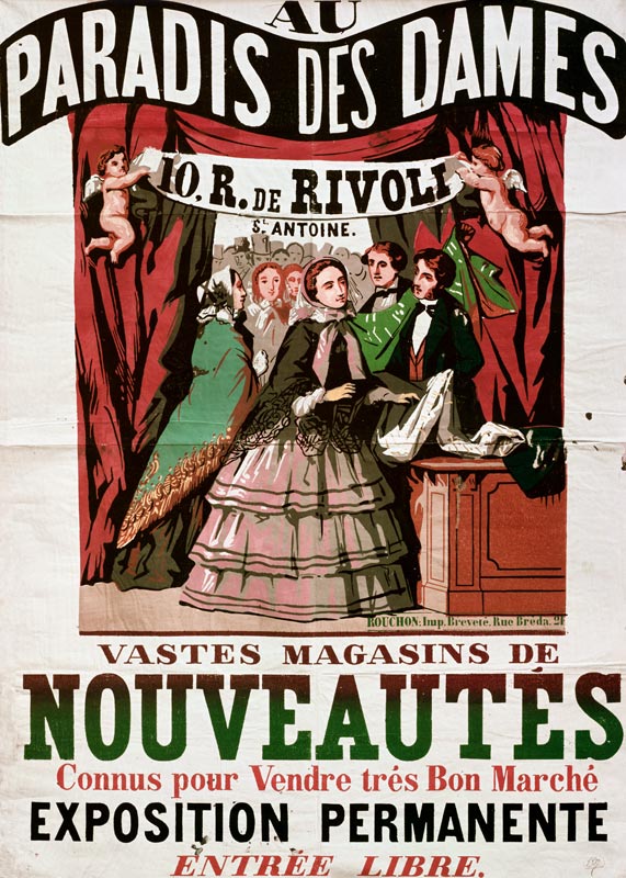 Poster advertising 'Au Paradis des Dames', Parisian shop de Jean Alexis Rouchon