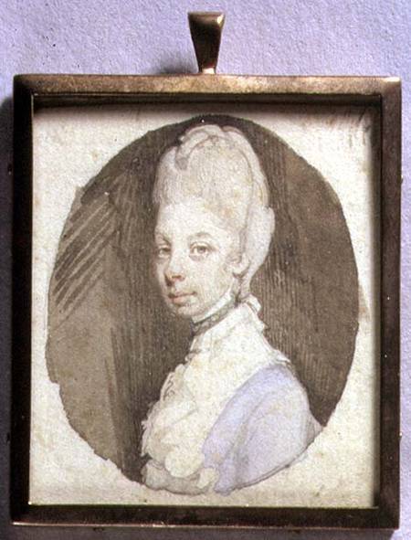 Portrait Miniature of Queen Charlotte (1744-1818) c.1772 (w/c on ivory) de Jeremiah Meyer