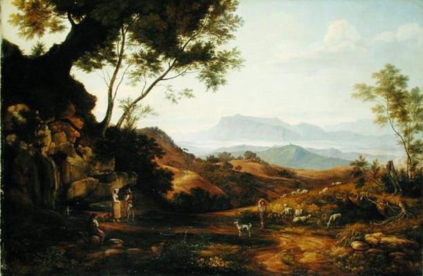 Italian Landscape (oil on canvas) de Joachim Faber