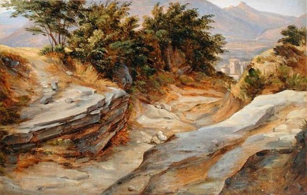 Italian Mountain Landscape, c.1824 (w/c on paper) de Joachim Faber