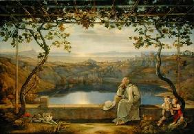 A Monk on a Terrace at the Nemi Lake