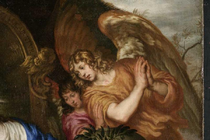 Muttergottes mit dem Christuskind und dem Johannesknaben (Detail). de Joachim von Sandrart