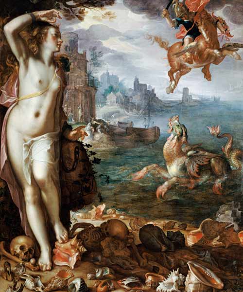 Perseus Rescuing Andromeda de Joachim Wtewael or Utewael