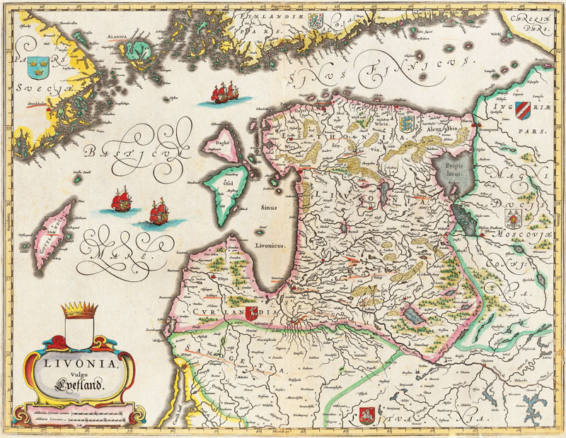 Livonia Map, Vulgo Lyefland, Atlas Maior de Joan Blaeu