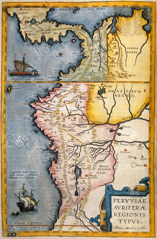 Map of the gold-bearing regions in Peru, from the ''Atlas Maior, Sive Cosmographia Blaviana'' de Joan Blaeu