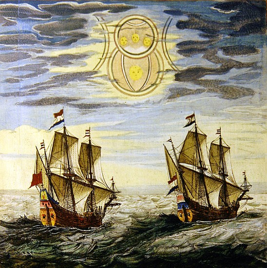 The sun and the stars guiding the sailors on their way, from the ''Atlas Maior, Sive Cosmographia Bl de Joan Blaeu