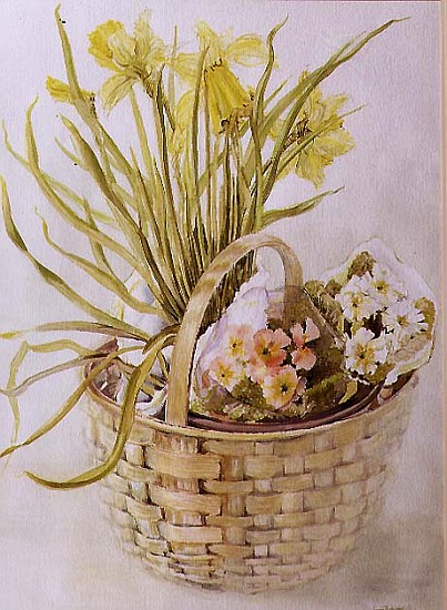 Daffodil Basket (w/c on paper)  de Joan  Thewsey