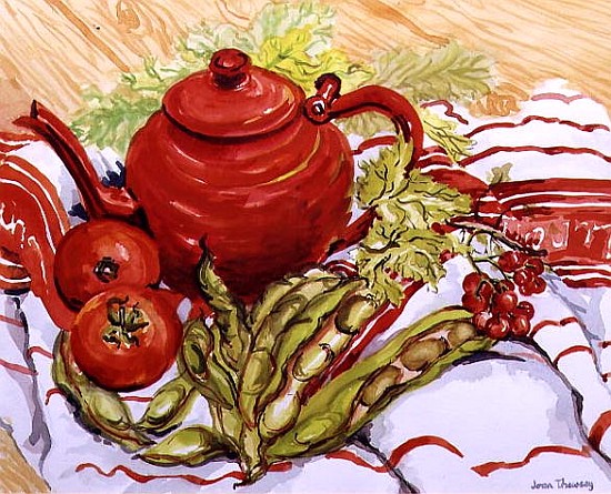 The Red Teapot (w/c on paper)  de Joan  Thewsey