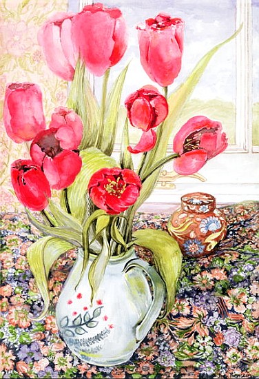 Tulips in a Rye Jug (w/c)  de Joan  Thewsey