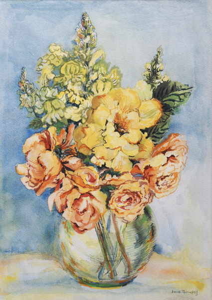 Yellow Roses and Antirrhinums de Joan  Thewsey