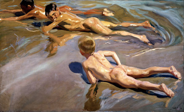 Niños desnudos en la playa de Joaquin Sorolla