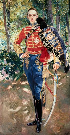 Retrato de Alfonso XIII en uniforme de húsar