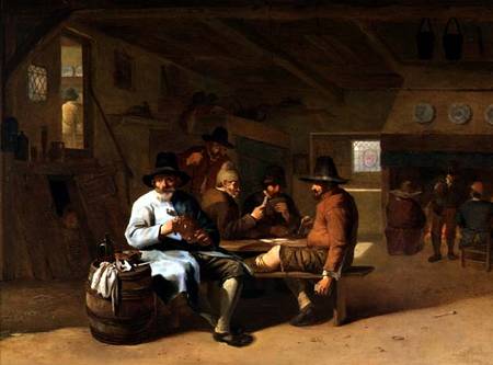 A Tavern Interior with cardplayers de Job Adriaensz Berckheyde
