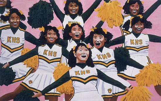 Kiamuki High School Cheerleaders, 2002 (oil on panel)  de Joe Heaps  Nelson