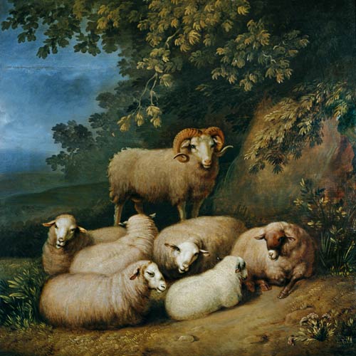 Sheep with ram de Joh. Heinrich Wilhelm Tischbein