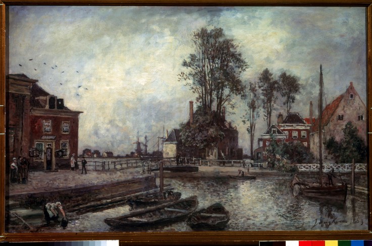 A canal embankment de Johan Barthold Jongkind