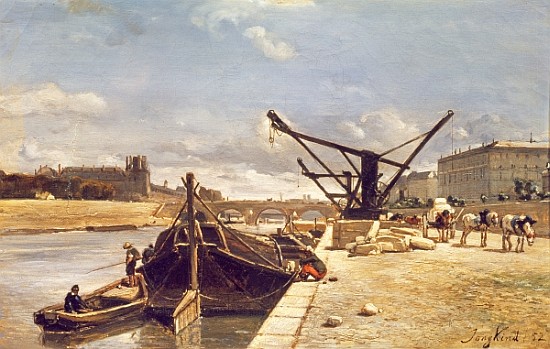 View of the Pont Royal, Paris de Johan-Barthold Jongkind